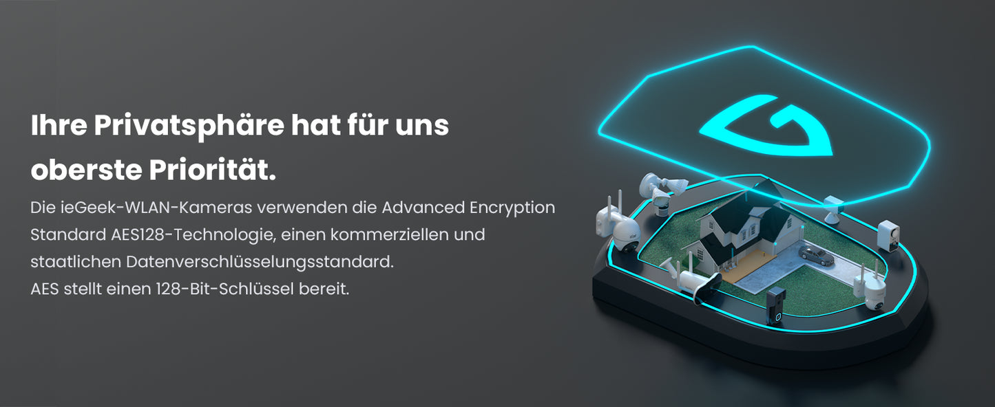 IeGeek 2K 3MP WiFi Security Camera Outdoor PTZ Battery Solar Powered