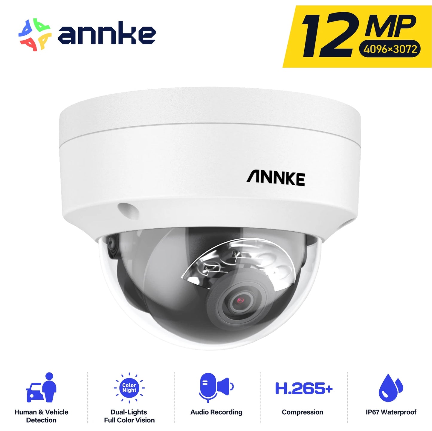 Annke 12MP Outdoor Smart Dual Light PoE Camera IP67