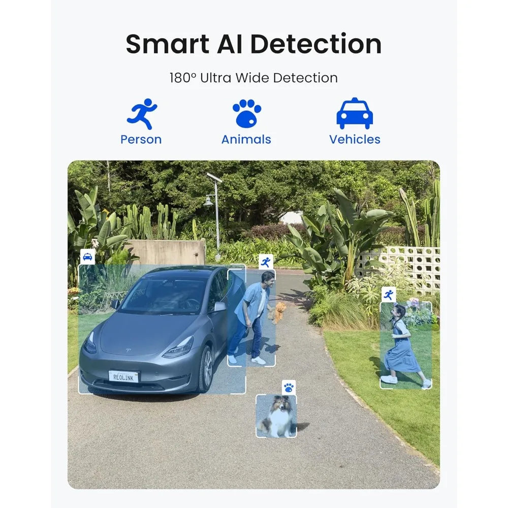 Solar Wireless Outdoor Camera Dual Lens 180 Degree View