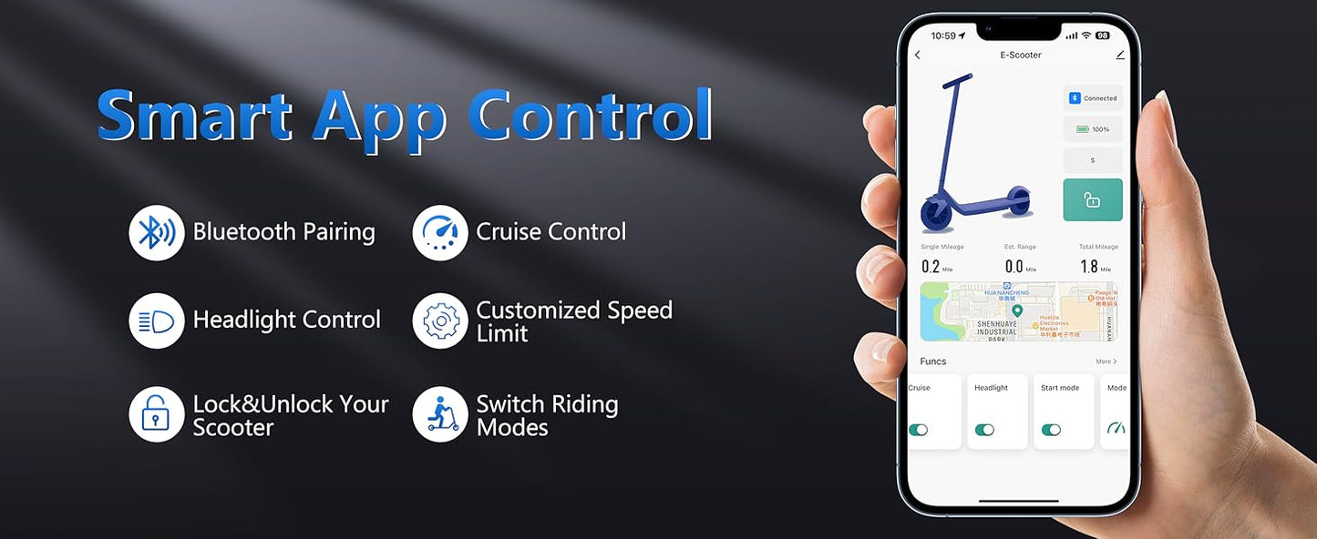 Ladped LPMAX 10In Folding Electric Scooter 22MPH 500W