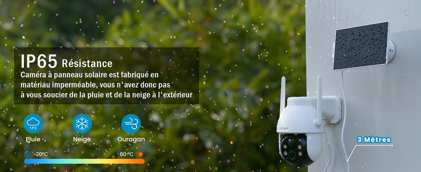 IeGeek 2K 3MP 360 PTZ Outdoor Solar Surveillance Camera