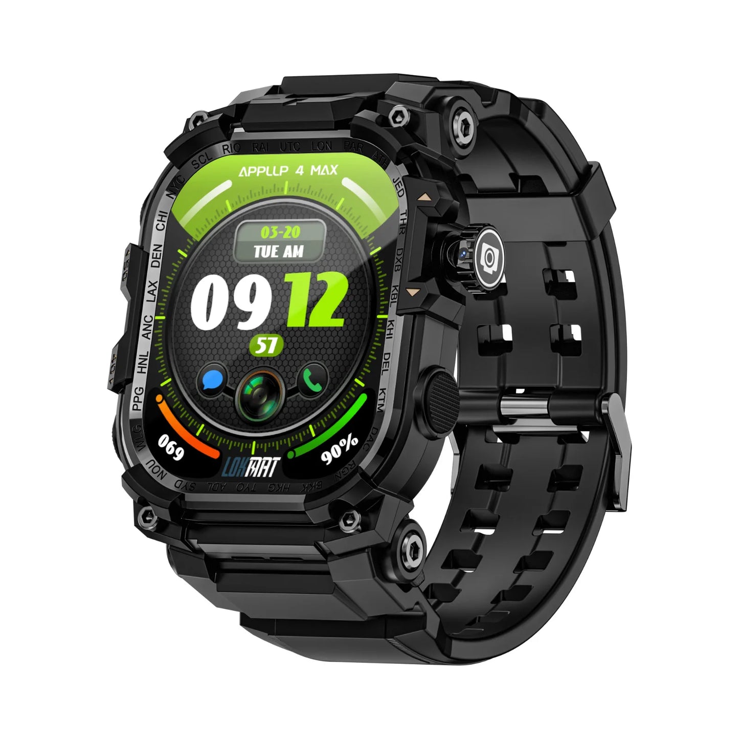 Lokmat Appllp 7 Max Android Smart Watch Phone Amoled Touch Screen Camera 4G WiFi SIM Card Outdoor Fitness Tracker
