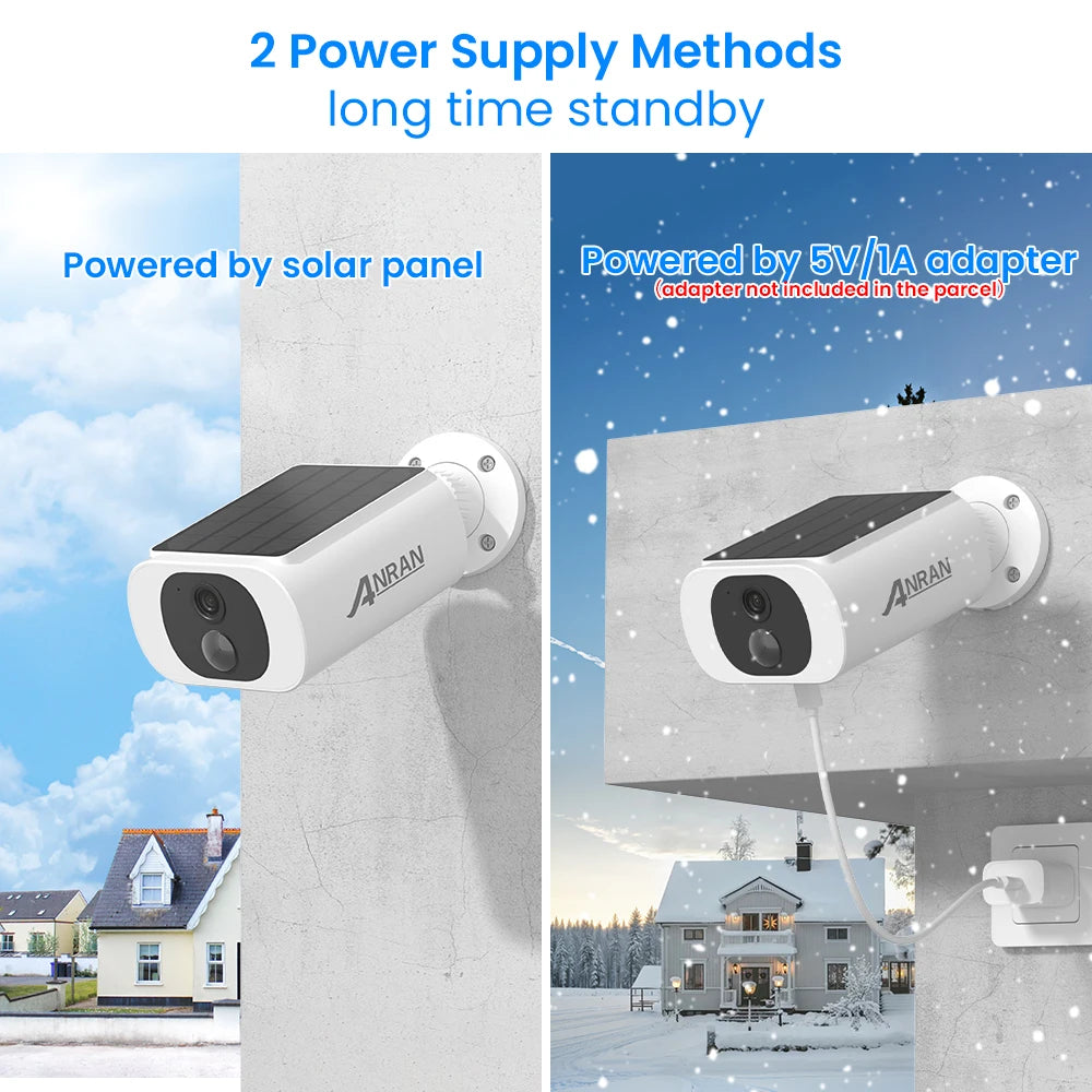 ANRAN 2K Solar Wireless Security Camera Floodlight WiFi