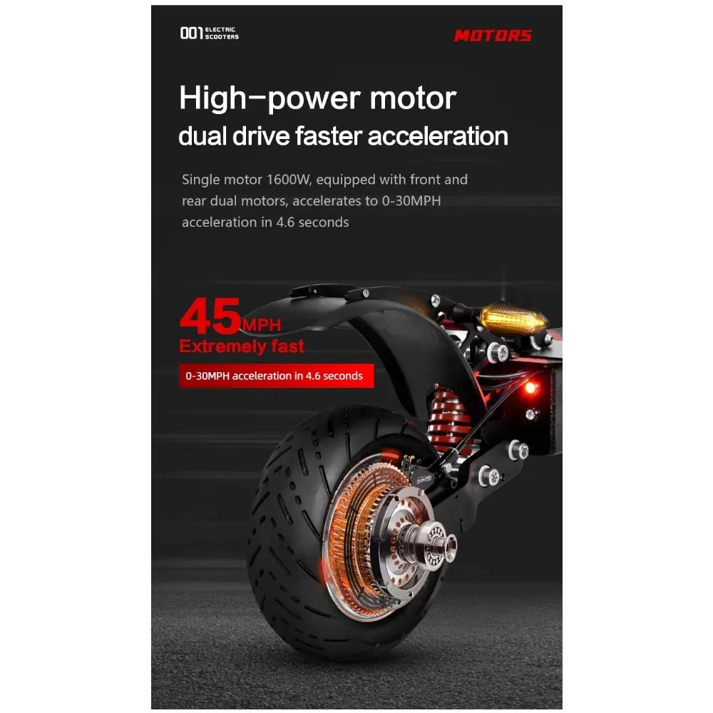 Boyueda Q7Pro 3200W Dual Motor 52V 19Ah Electric Scooter