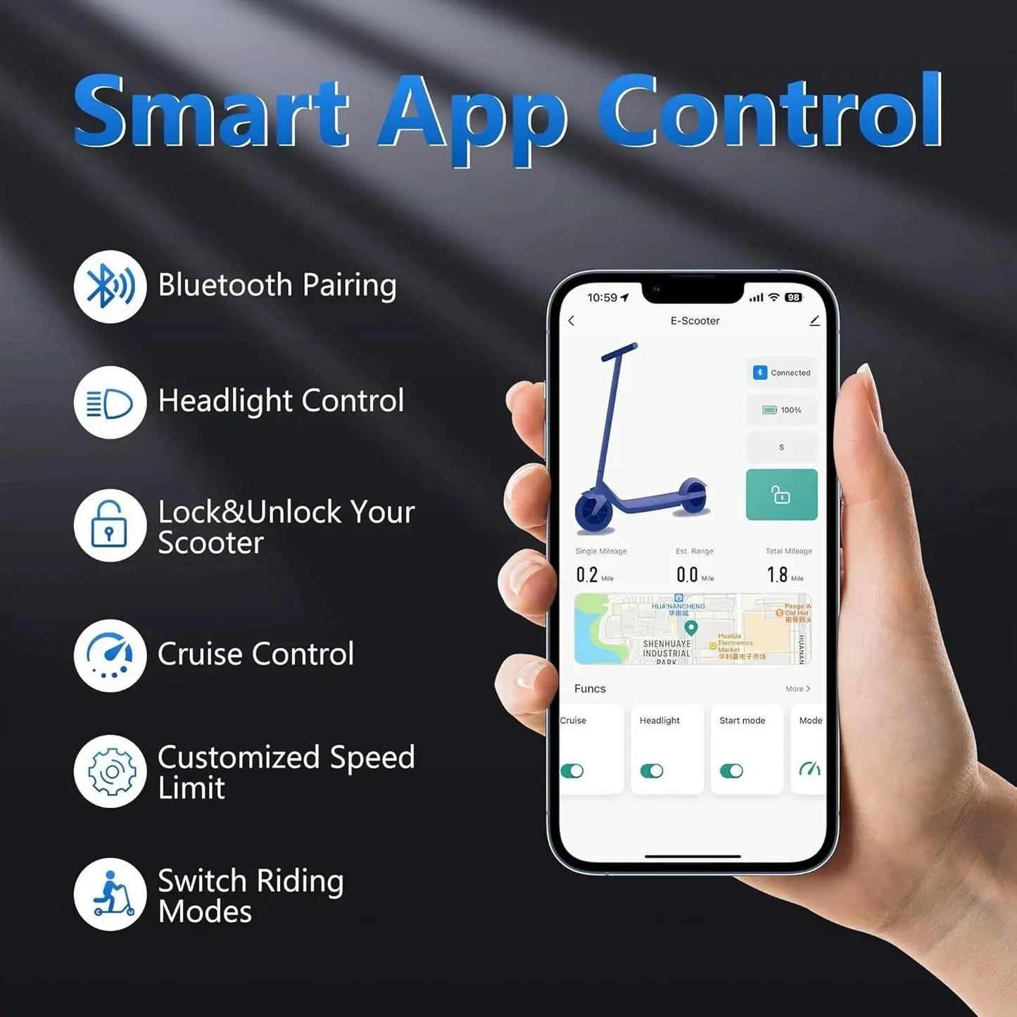 Ladped LPMAX 10In Folding Electric Scooter 22MPH 500W