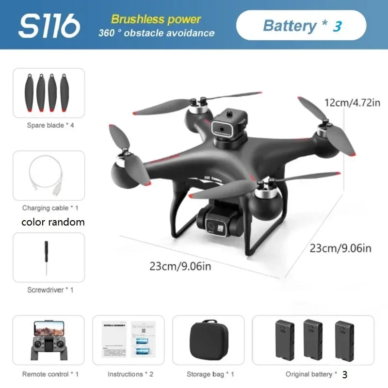 S116 MAX Drone Pro With 3 Batteries 8K Dual Camera Features