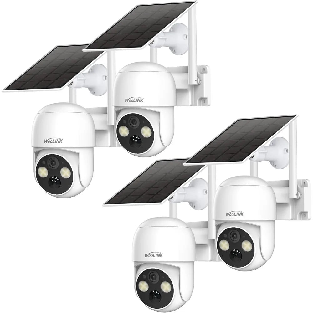 4 Pack Solar Security Cameras 4MP Pan Tilt Battery Powered