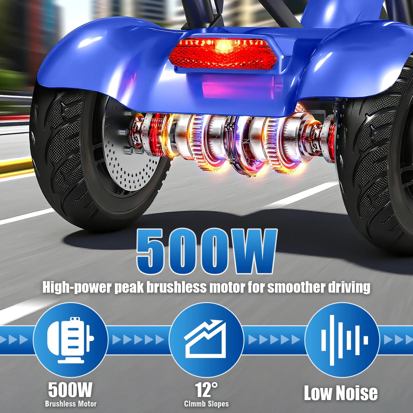 Folding Four Wheel Mobility Scooter For Seniors 11 MPH 500W