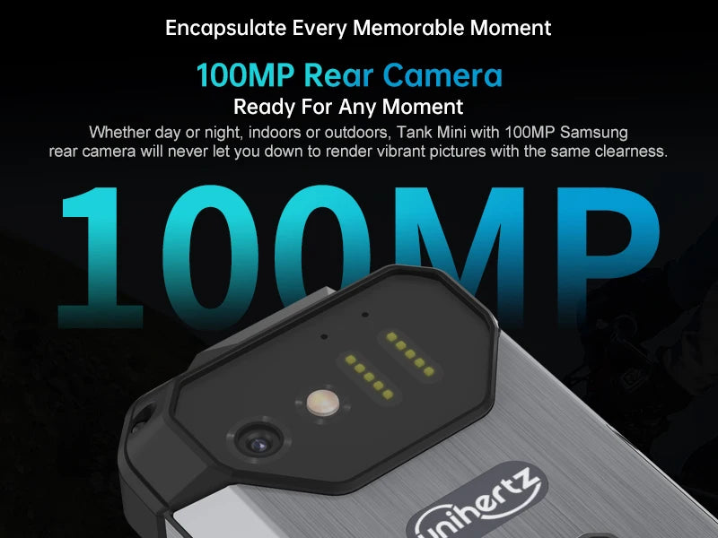 Unihertz 8849 Tank Mini Rugged Smartphone 4.3 Inch Android 13 5800mAh 24GB RAM 256GB Helio G99 IP68 Camera 100MP