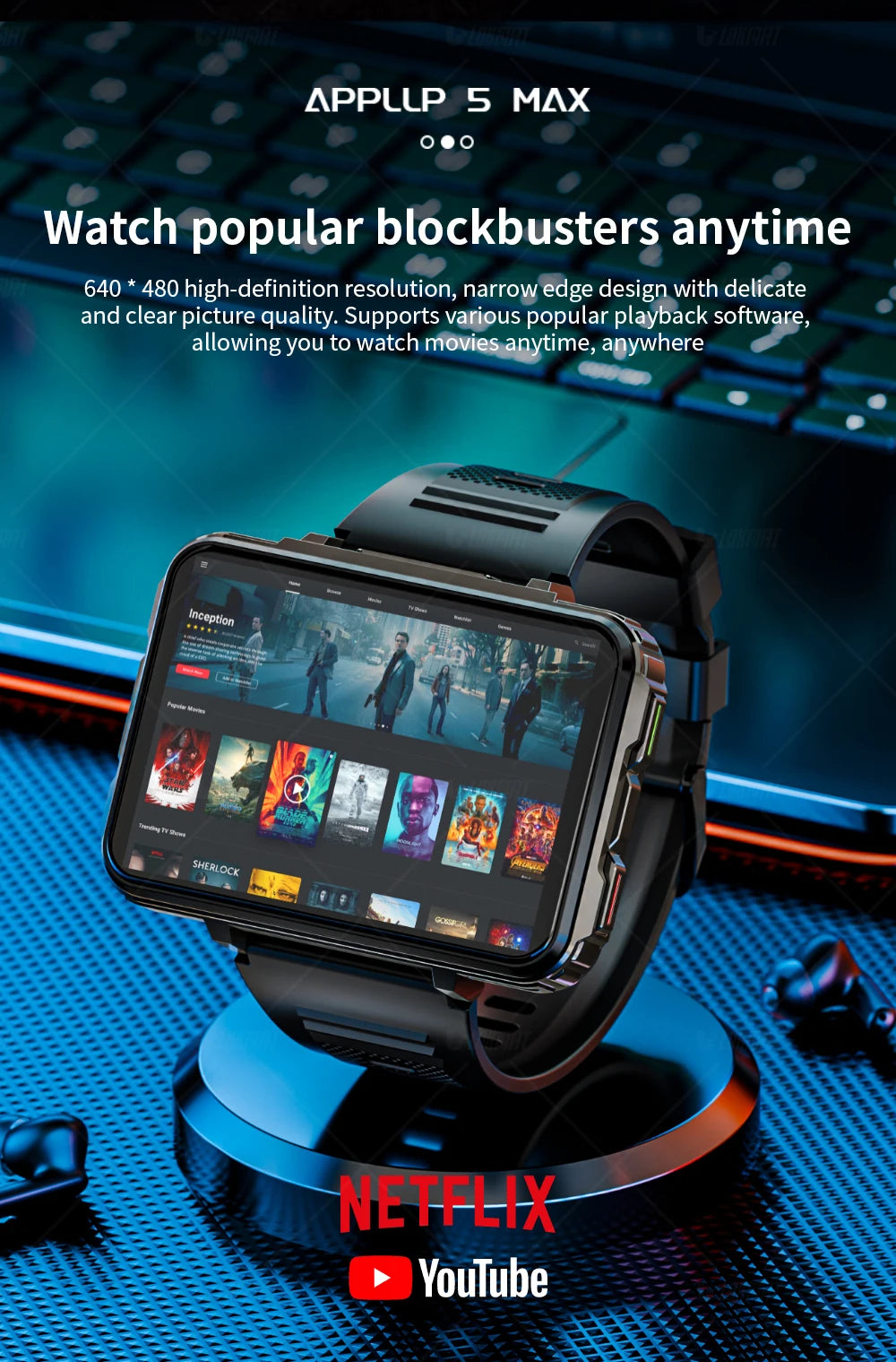 LOKMAT APPLLP 5 Max Android Watch Screen HD 4G Camera