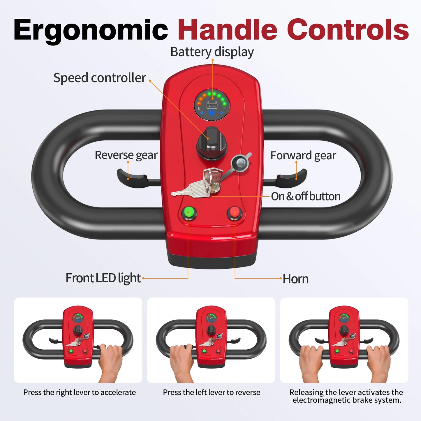 12Ah Four Wheel Mobility Scooter Electric Powered Wheelchair Travel Adults