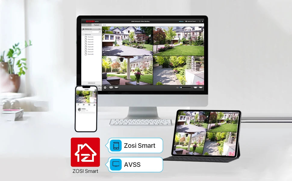 ZOSI 8CH POE Video Surveillance Kit 4K IP Cameras Outdoor