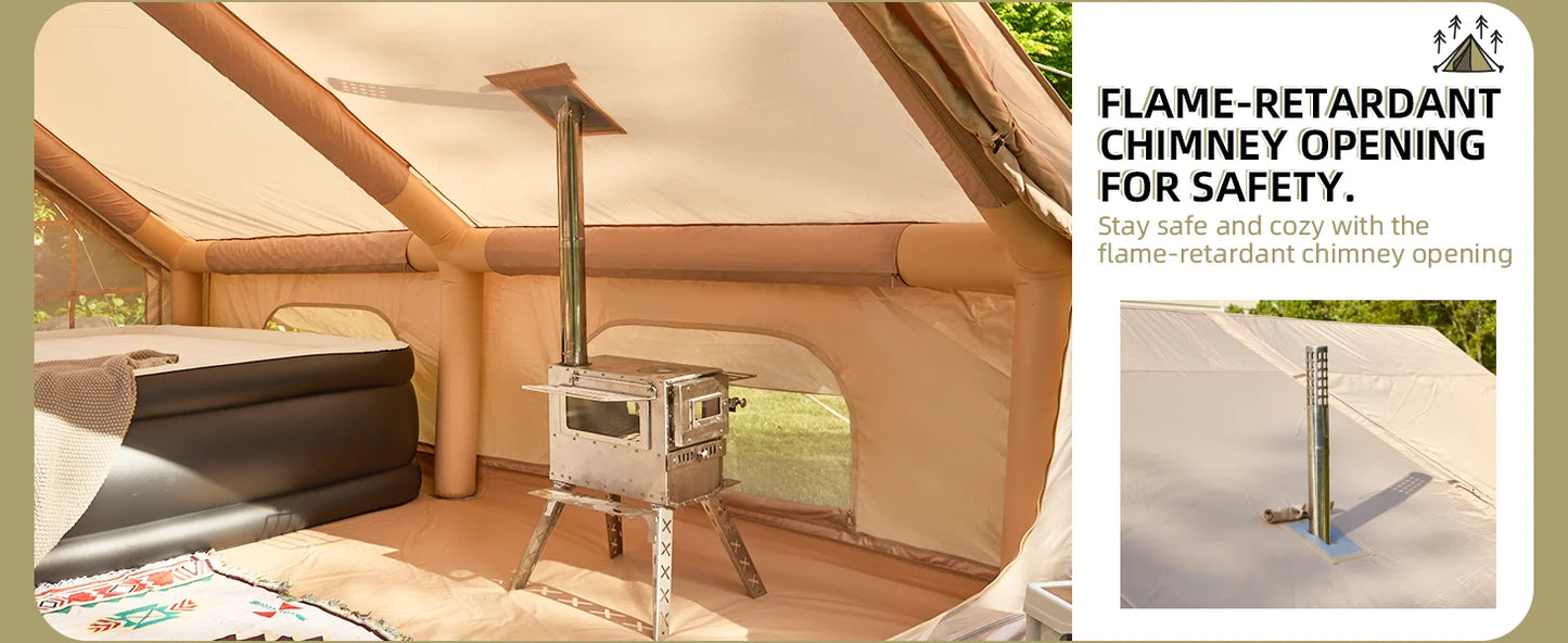 129 Square Feet Inflatable Camping Tent For 8 To 10 People