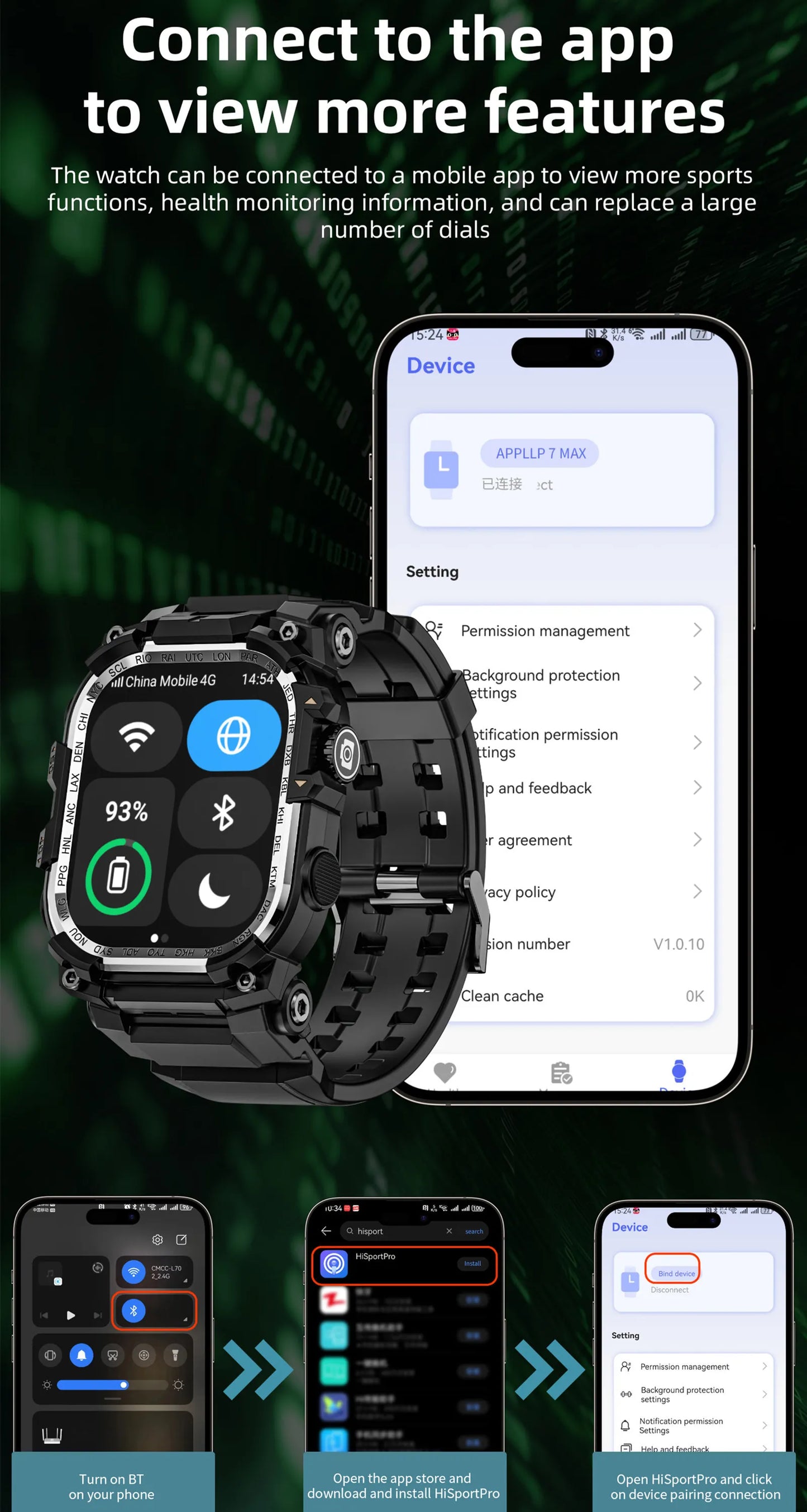 Lokmat Appllp 7 Max Android Smart Watch Phone Amoled Touch Screen Camera 4G WiFi SIM Card Outdoor Fitness Tracker