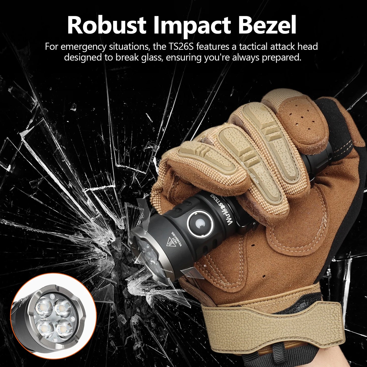 Wurkkos TS26S 21700 Flashlight 3100LM IPX8 Magnetic Tail Self Defense