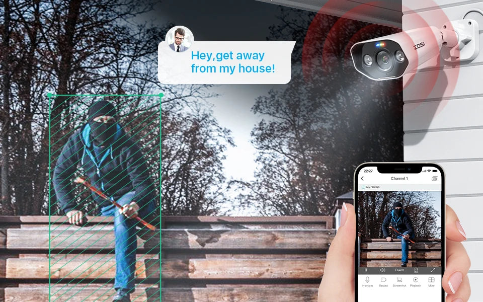 ZOSI 8CH POE Video Surveillance Kit 4K IP Cameras Outdoor