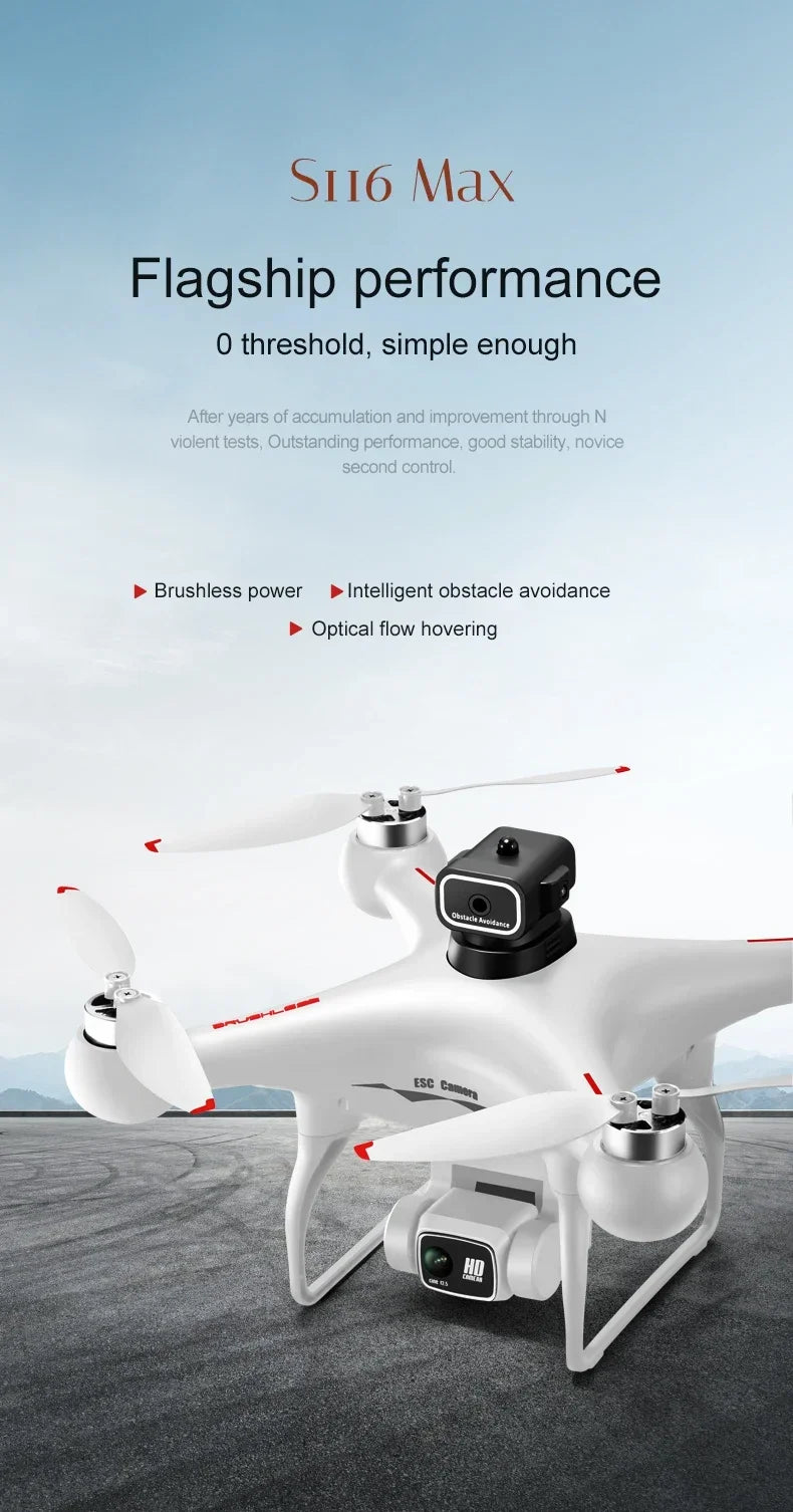 S116 MAX Drone Pro With 3 Batteries 8K Dual Camera Features