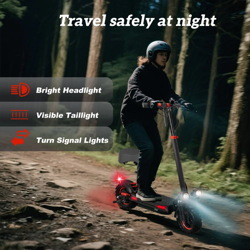 1200W Foldable E Scooter With Seat Off Road Dual Suspension