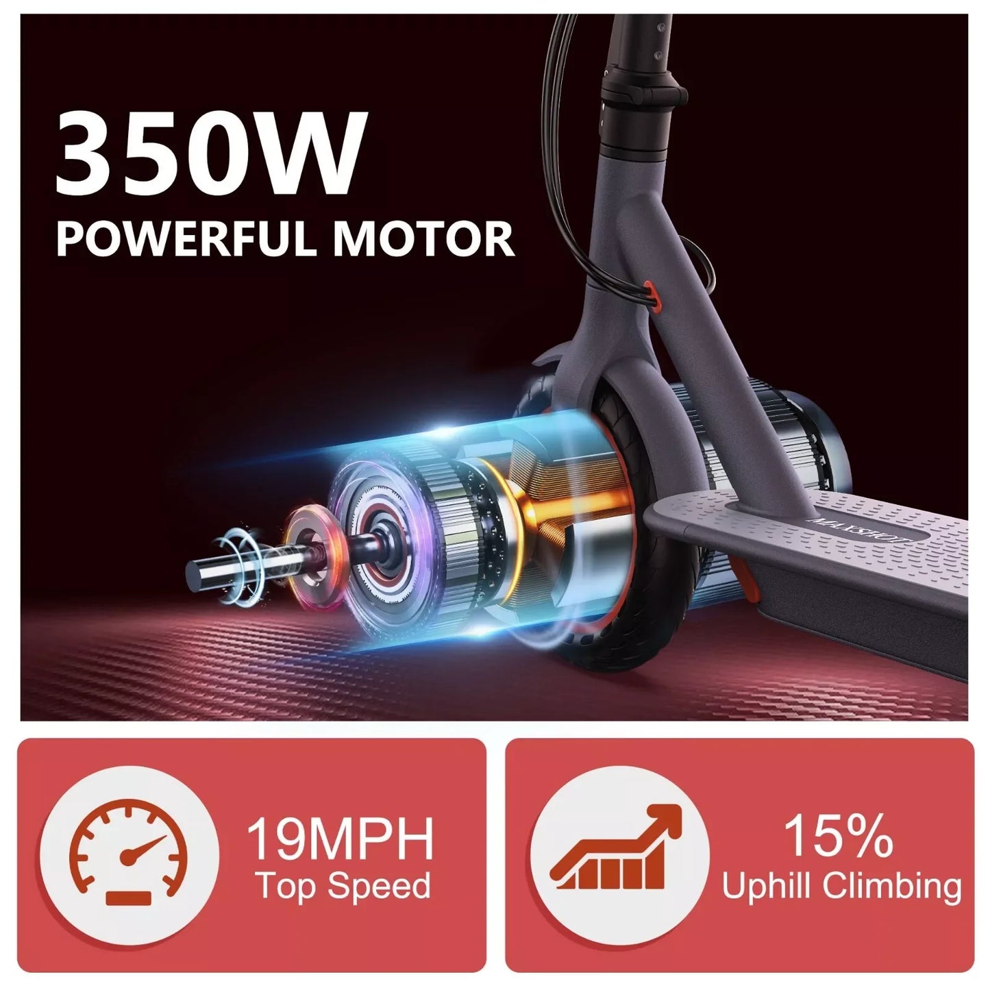 Ladped Electric Scooter 350W Nineteen MPH Folding Waterproof