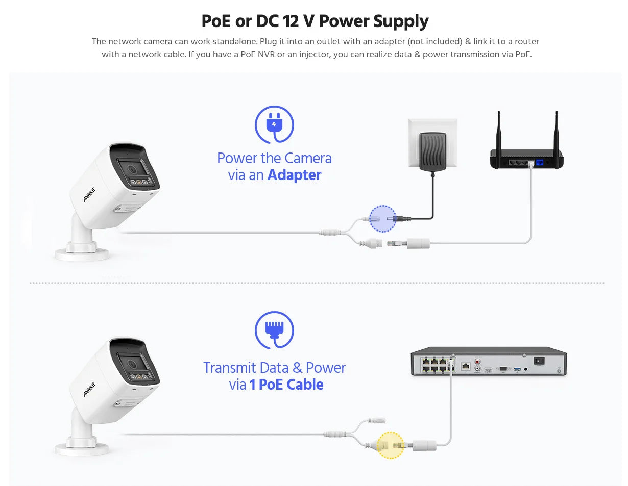 ANNKE 4 Pack 12MP Outdoor Smart Dual Light PoE Camera