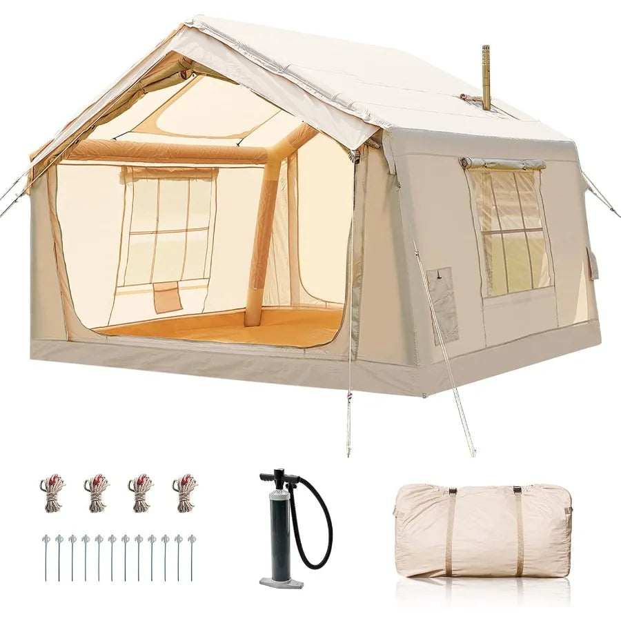 Inflatable Camping Tent Hand Pump Waterproof 4 Season