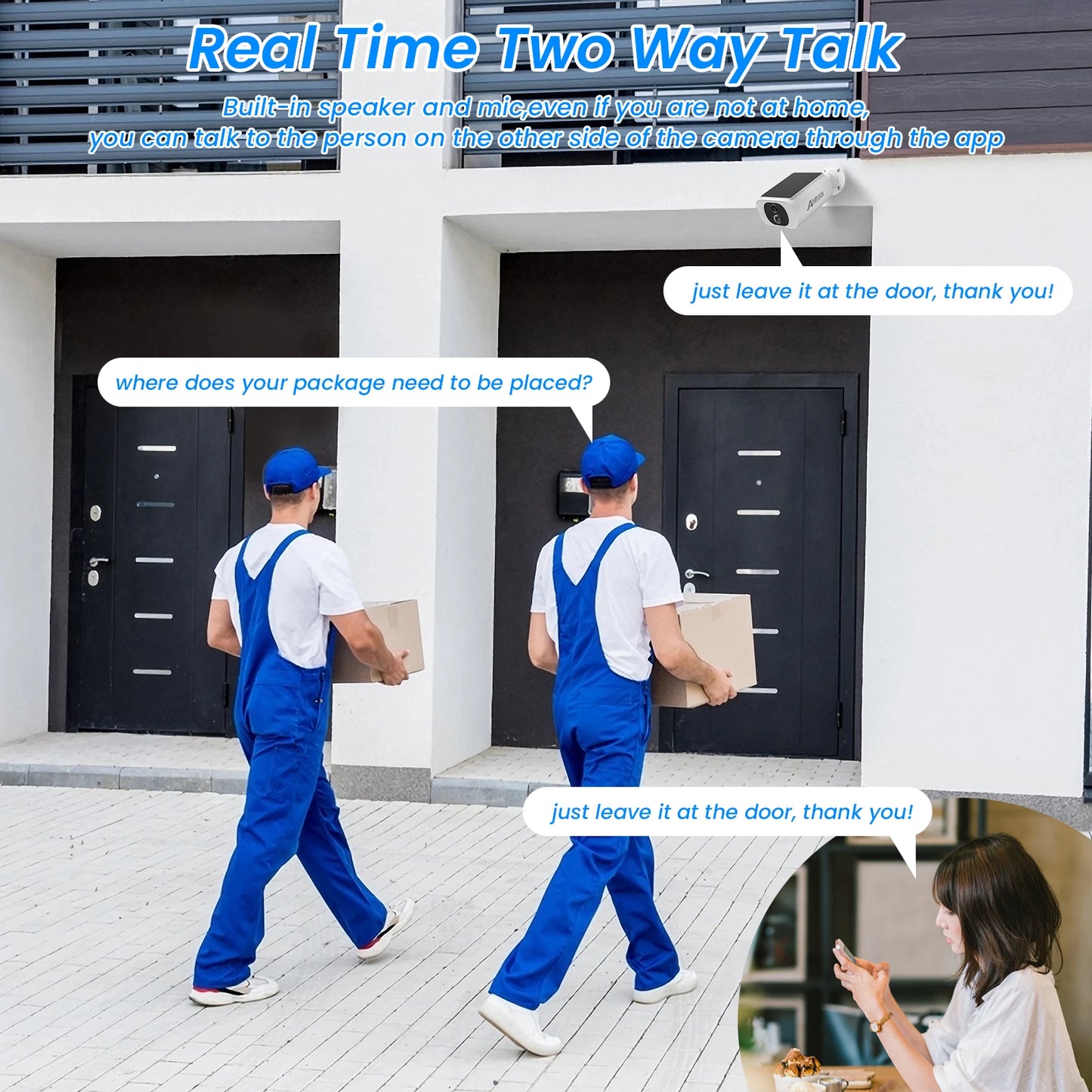 ANRAN 2K Solar Camera 4 Pack Home Security System Set