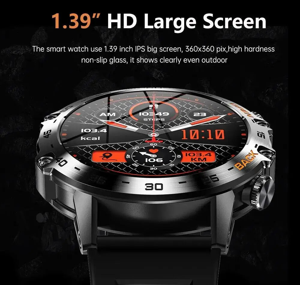 LIGE Smart Watch 1.39 Inch Bluetooth Call Men Outdoor Fitness Heart Rate Health Monitoring Smartwatch Android iOS