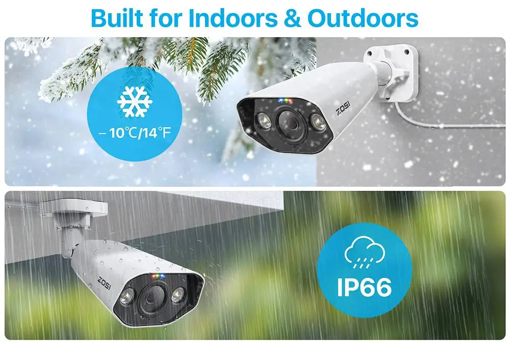 ZOSI 8CH POE Video Surveillance Kit 4K IP Cameras Outdoor