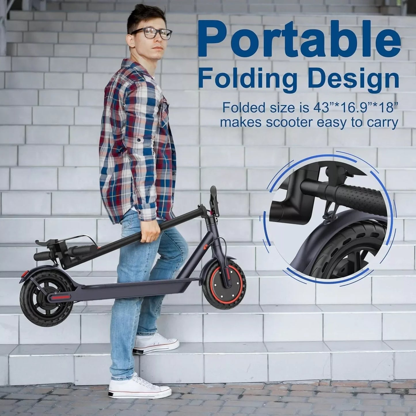LP60 Electric Scooter 350W 19 MPH APP Control Foldable 8.5 36V 40-60km Range