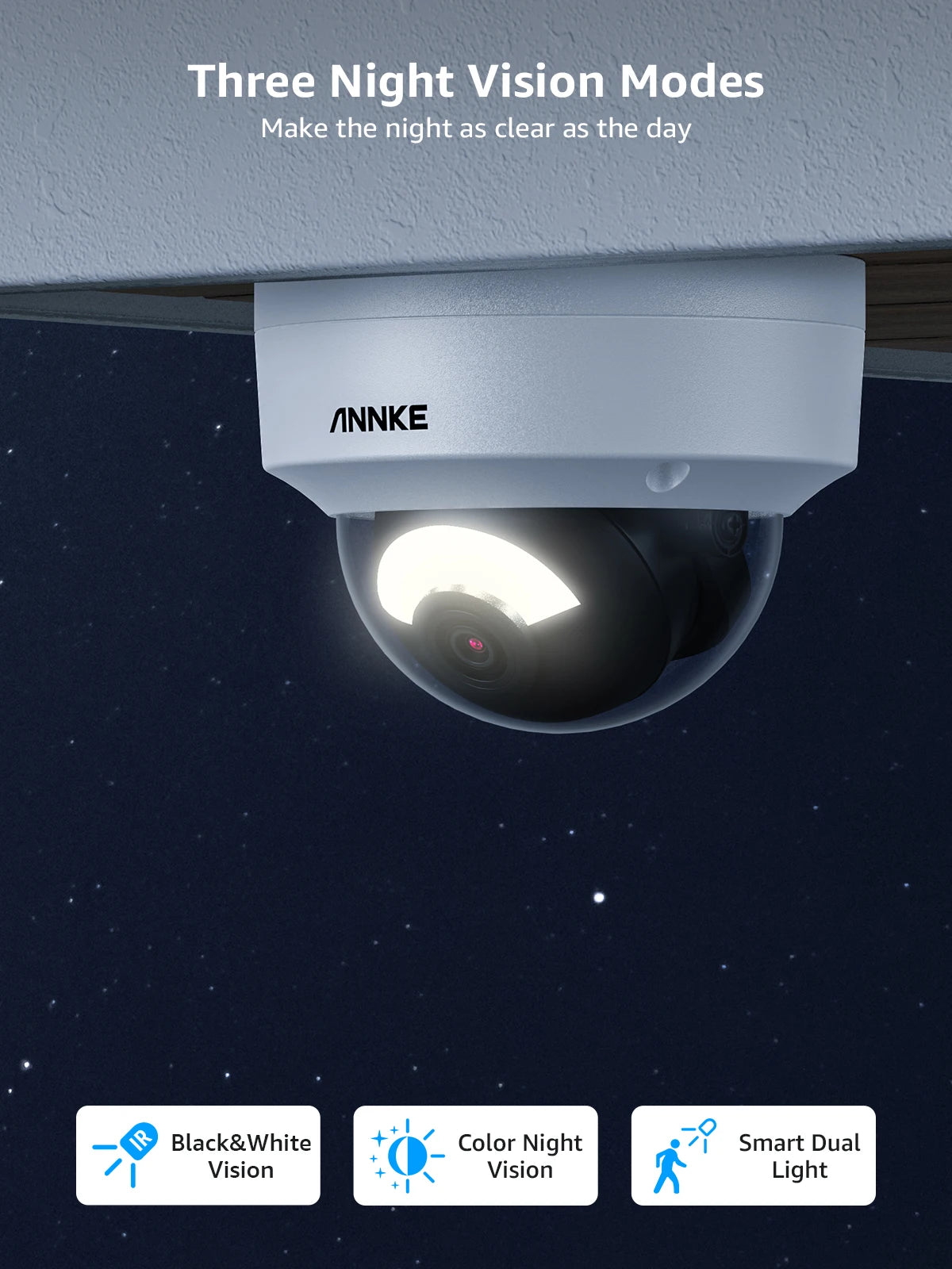 ANNKE C800 4K PoE Outdoor Security Camera IK10 IP67 8MP Smart Dual Light Built In Mic Video Surveillance