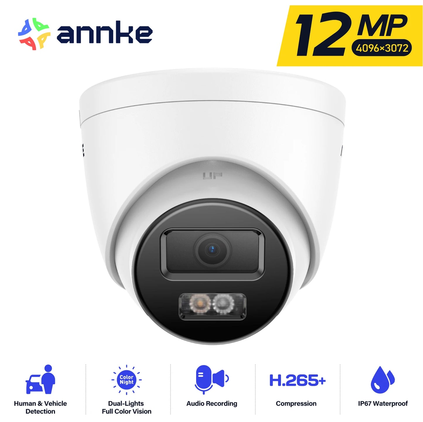 Annke 12MP Outdoor Smart Dual Light PoE Camera IP67