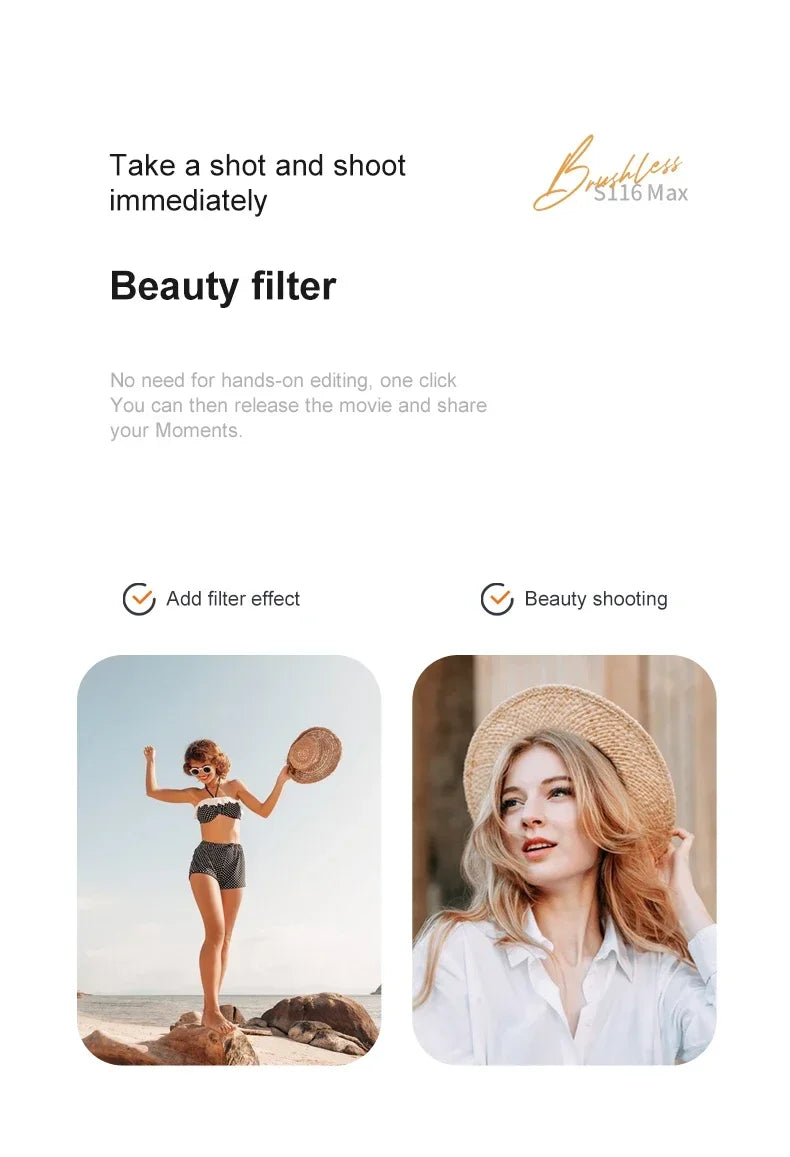 S116 MAX Drone Pro With 3 Batteries 8K Dual Camera Features