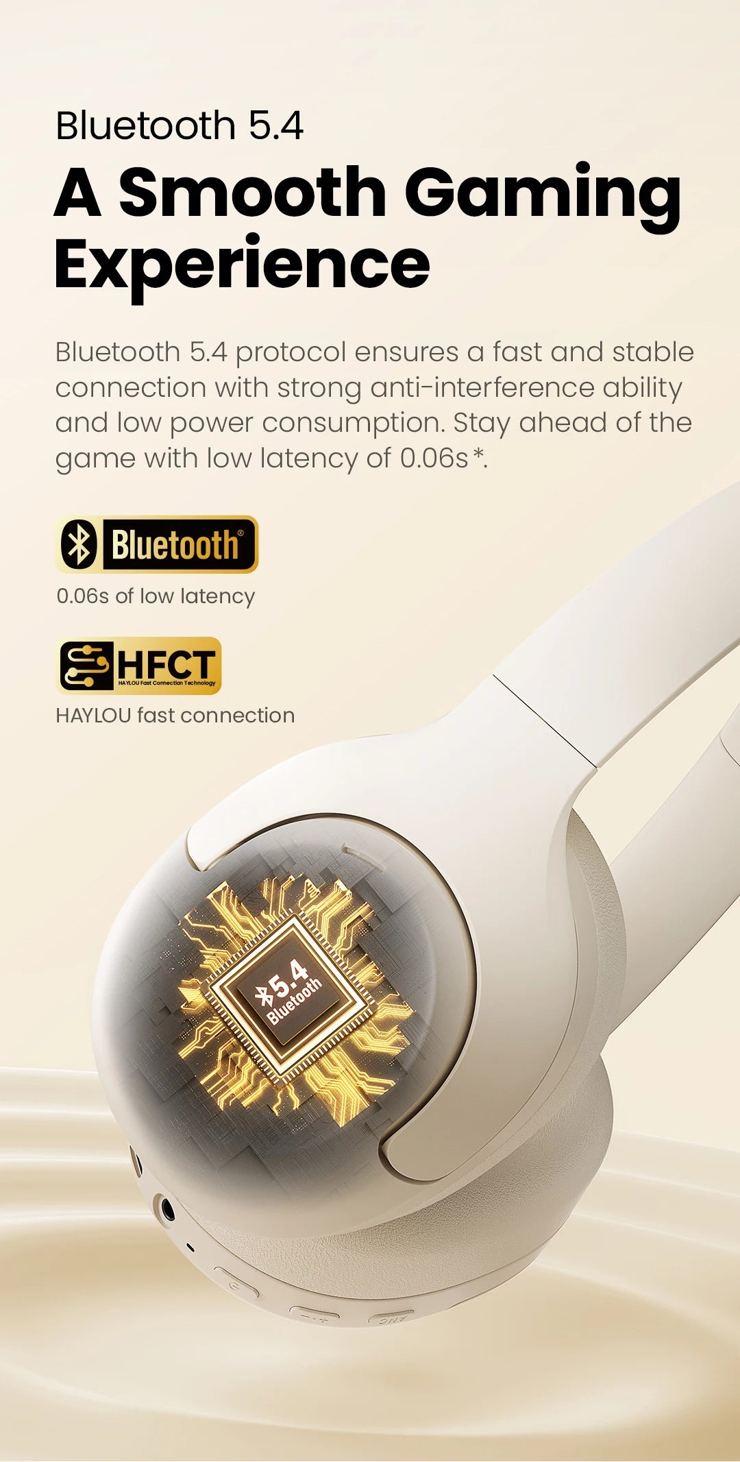 Haylou S30 Wireless Headphones Bluetooth 5.4 ANC 43dB 40mm Driver 80H Playtime