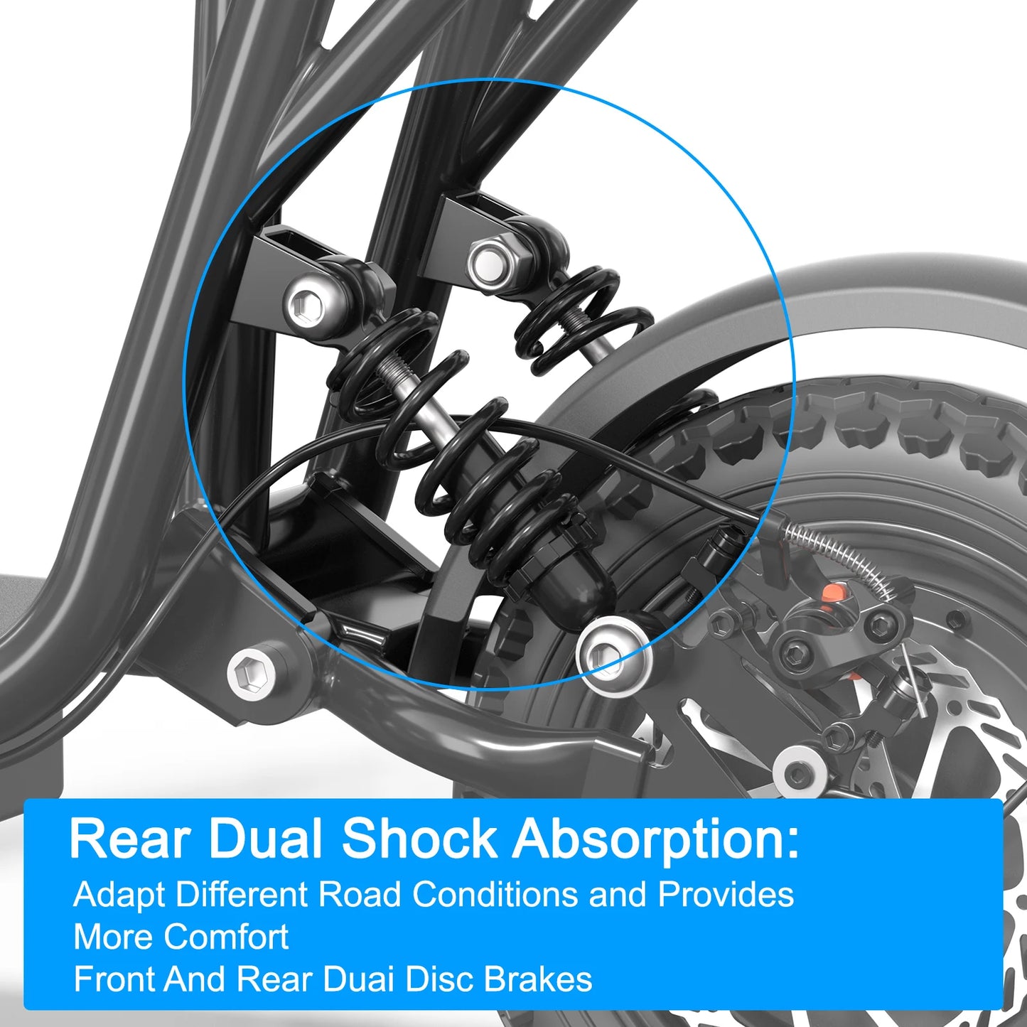 48V Electric Scooter With Seat For Adults 750W Peak Power Motor 18.75 MPH