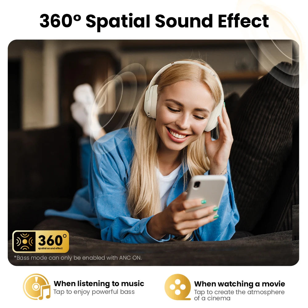 Haylou S30 Wireless Bluetooth 5.4 Headphones 43dB Noise Cancelling 40mm Driver