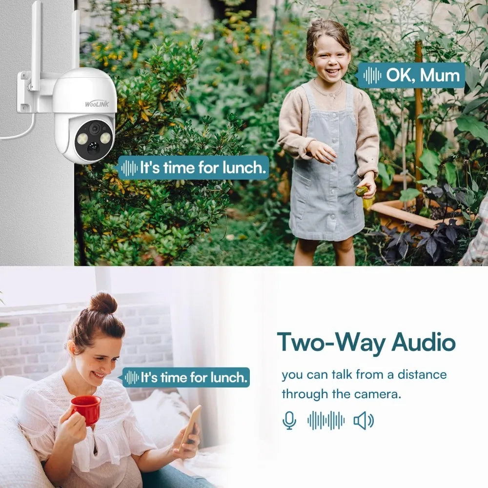 4 Pack Solar Security Cameras 4MP Pan Tilt Battery Powered