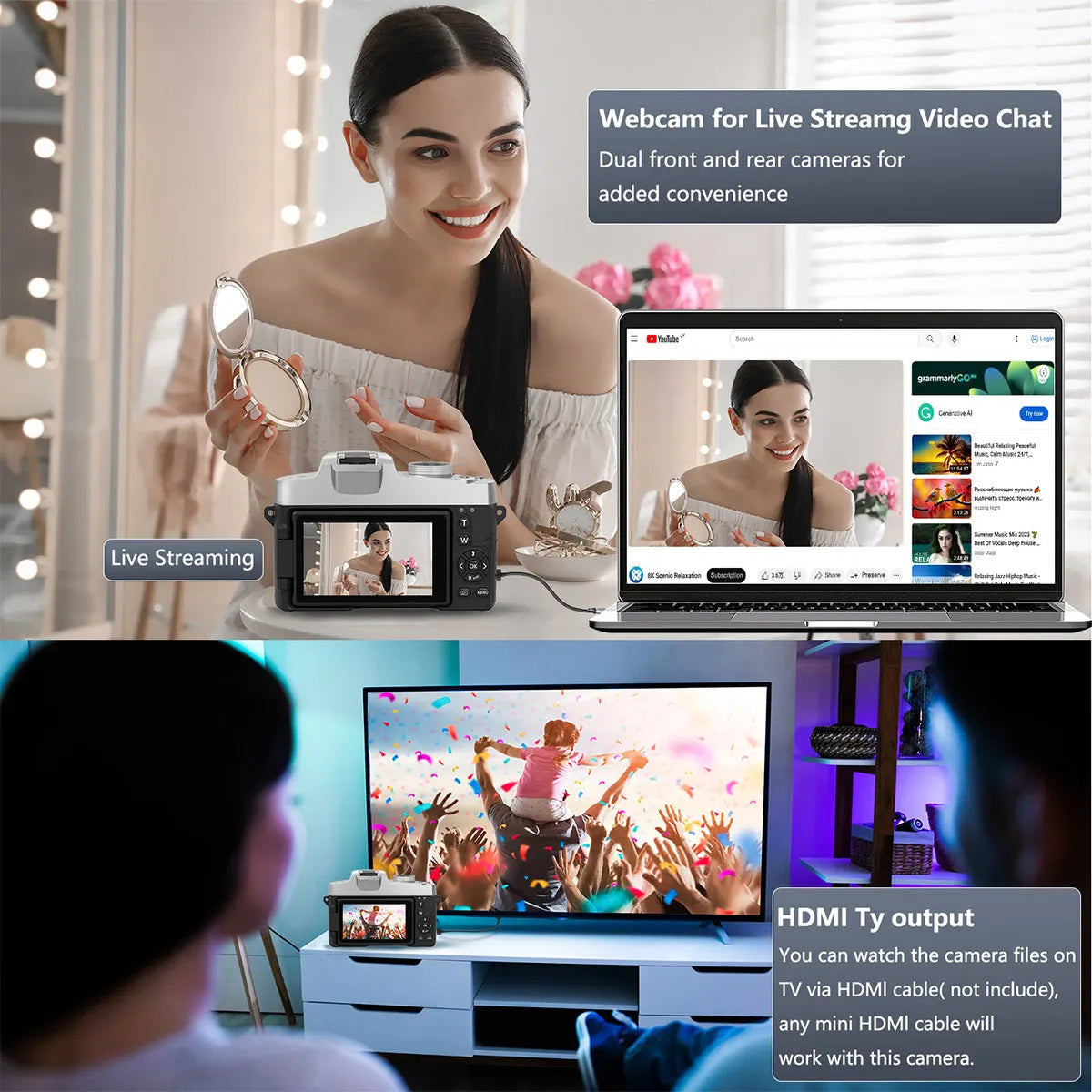 75MP 4K Vlogging Camera 3Inch Touch Screen 18X Autofocus