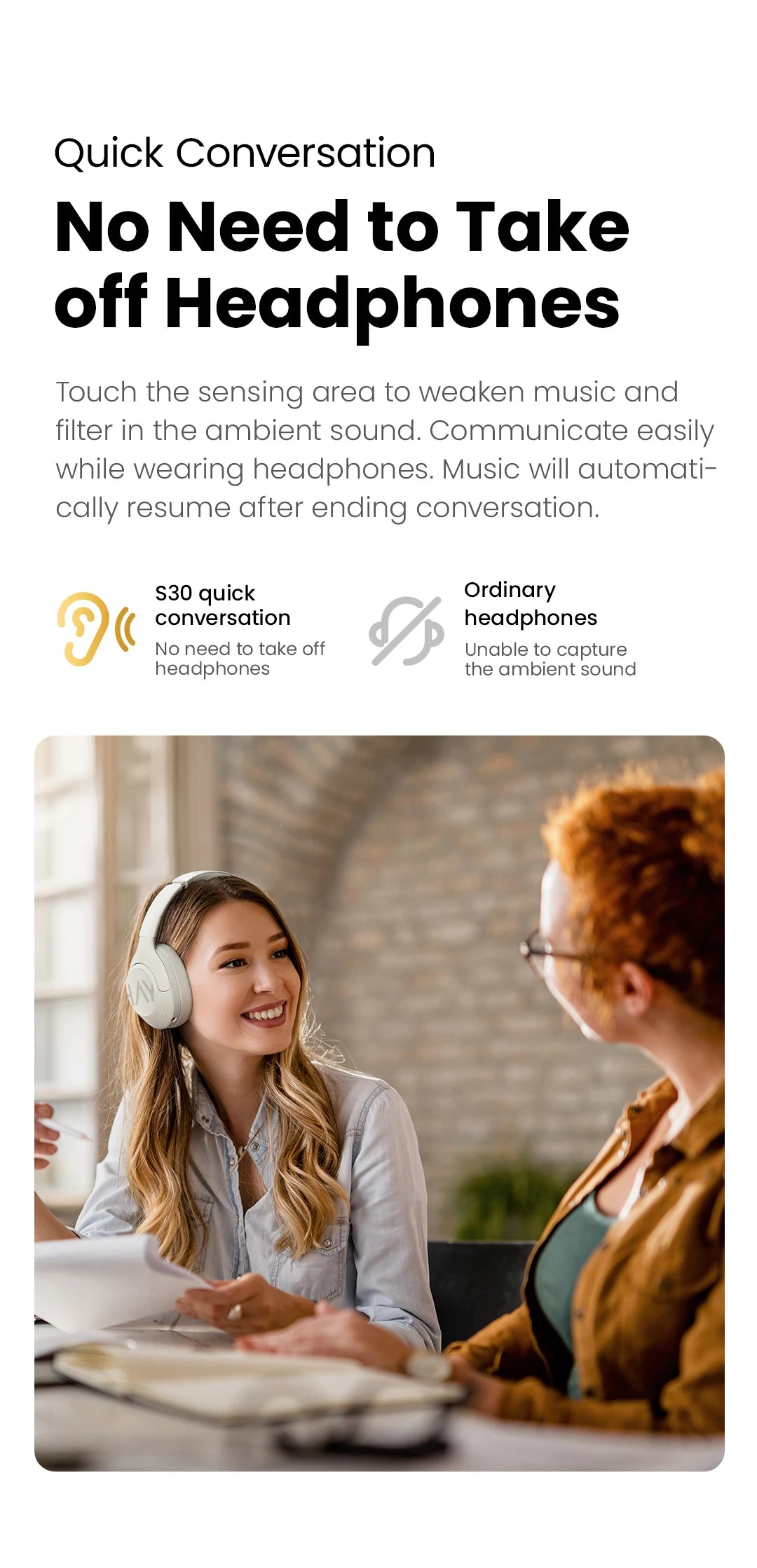 Haylou S30 Wireless Headphones Bluetooth 5.4 ANC 43dB 40mm Driver 80H Playtime