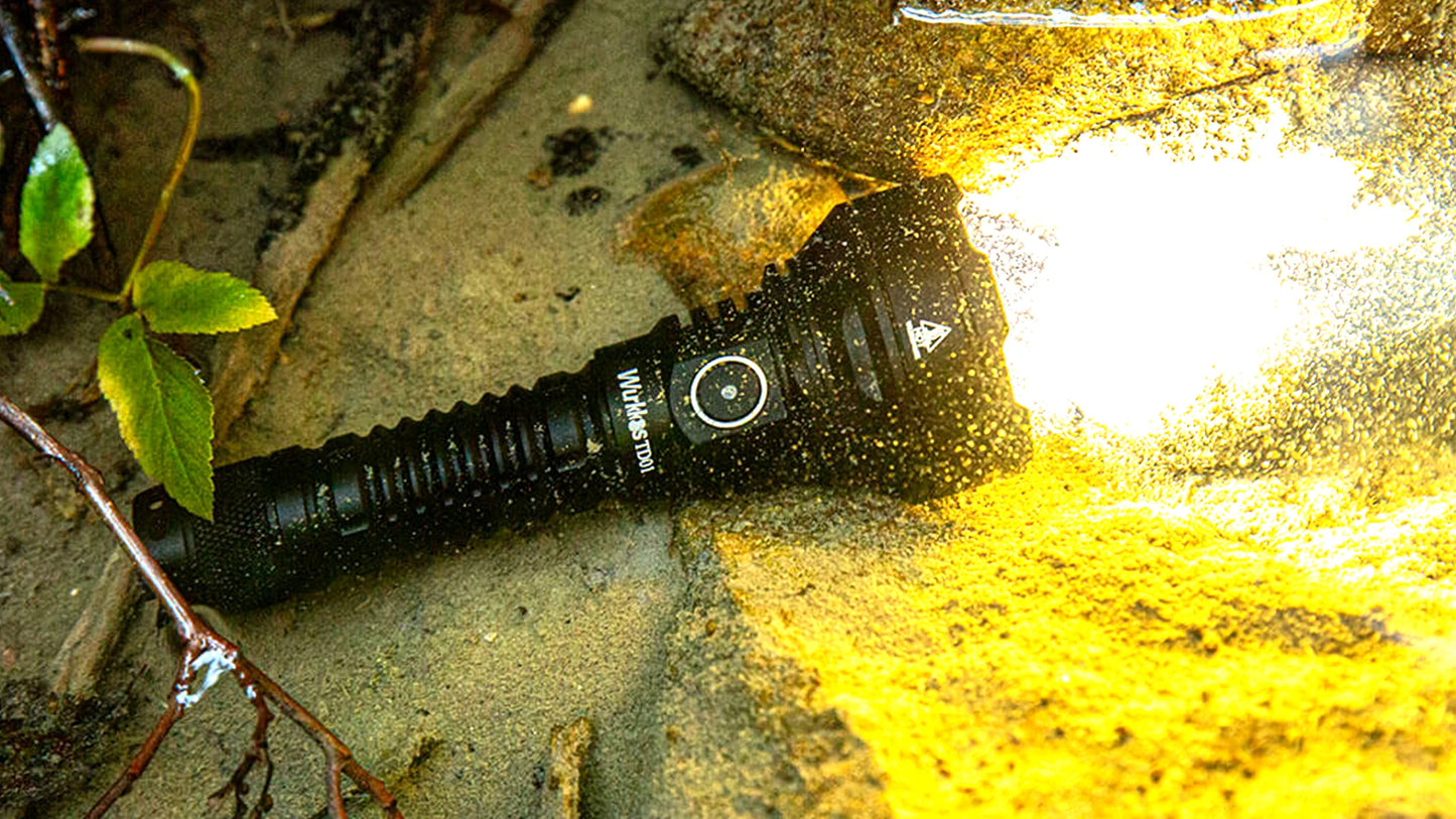 Wurkkos TD01C 21700 Rechargeable Tactical Flashlight LED USB C 1800 Lm IPX8