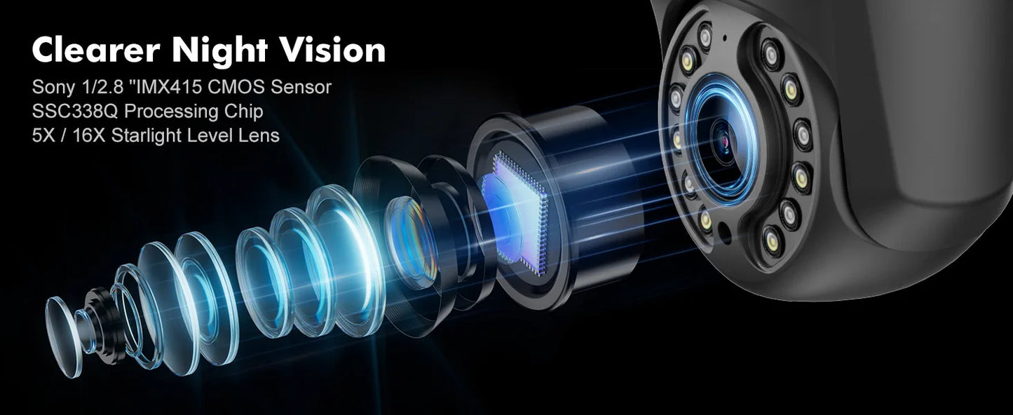 Ctronics 4K 8MP Outdoor WiFi Surveillance Camera 360 Zoom