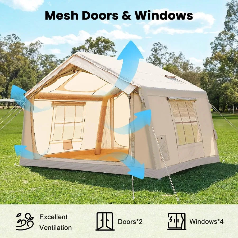 Inflatable Camping Tent Hand Pump Waterproof 4 Season