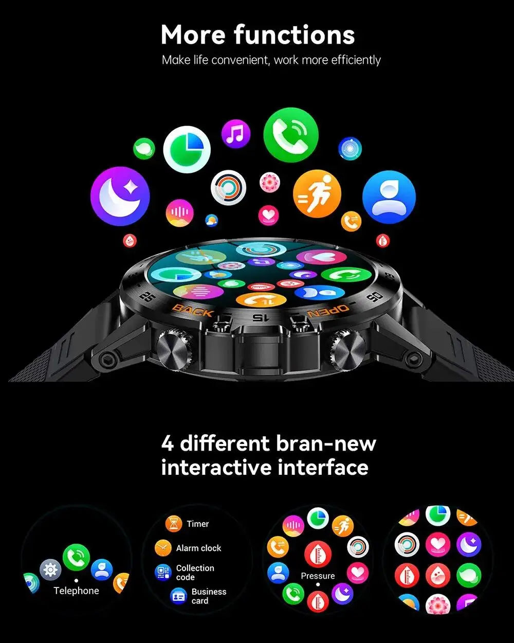 LIGE Smart Watch 1.39 Inch Bluetooth Call Men Outdoor Fitness Heart Rate Health Monitoring Smartwatch Android iOS