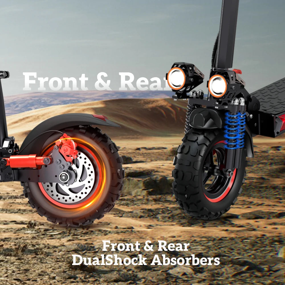 1200W Foldable E Scooter With Seat Off Road Dual Suspension