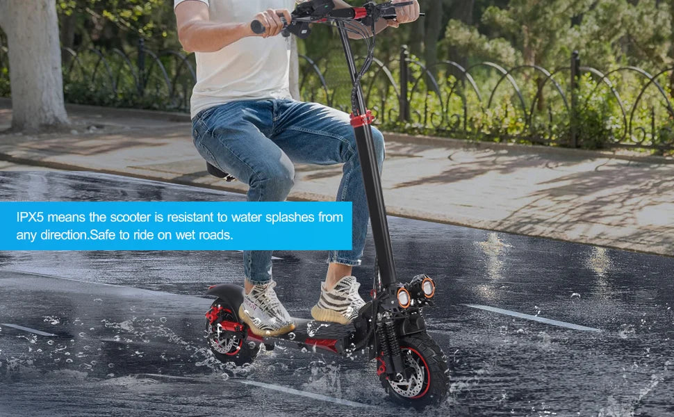1200W Foldable E Scooter With Seat Off Road Dual Suspension