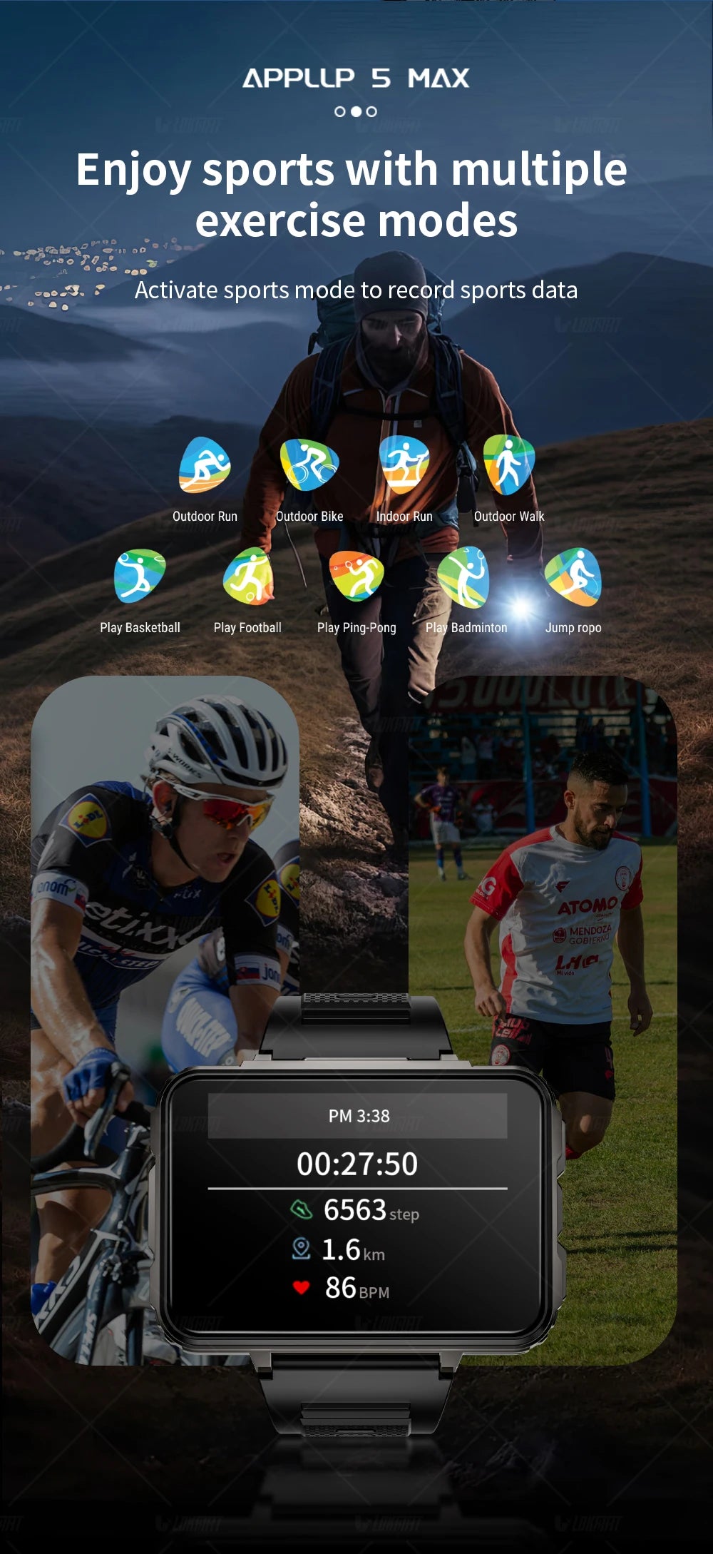 LOKMAT APPLLP 5 Max Android Watch Screen HD 4G Camera