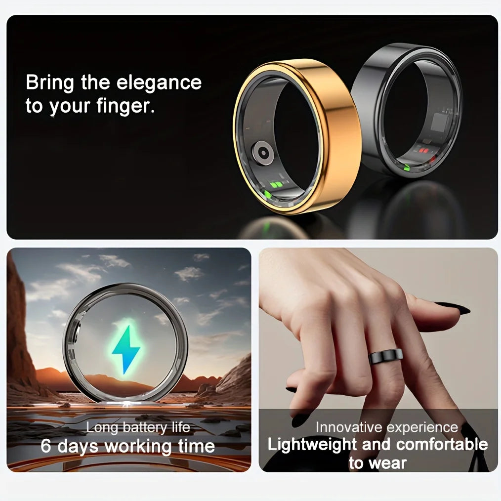 Smart Ring Activity Tracker Stainless Steel Step Counter
