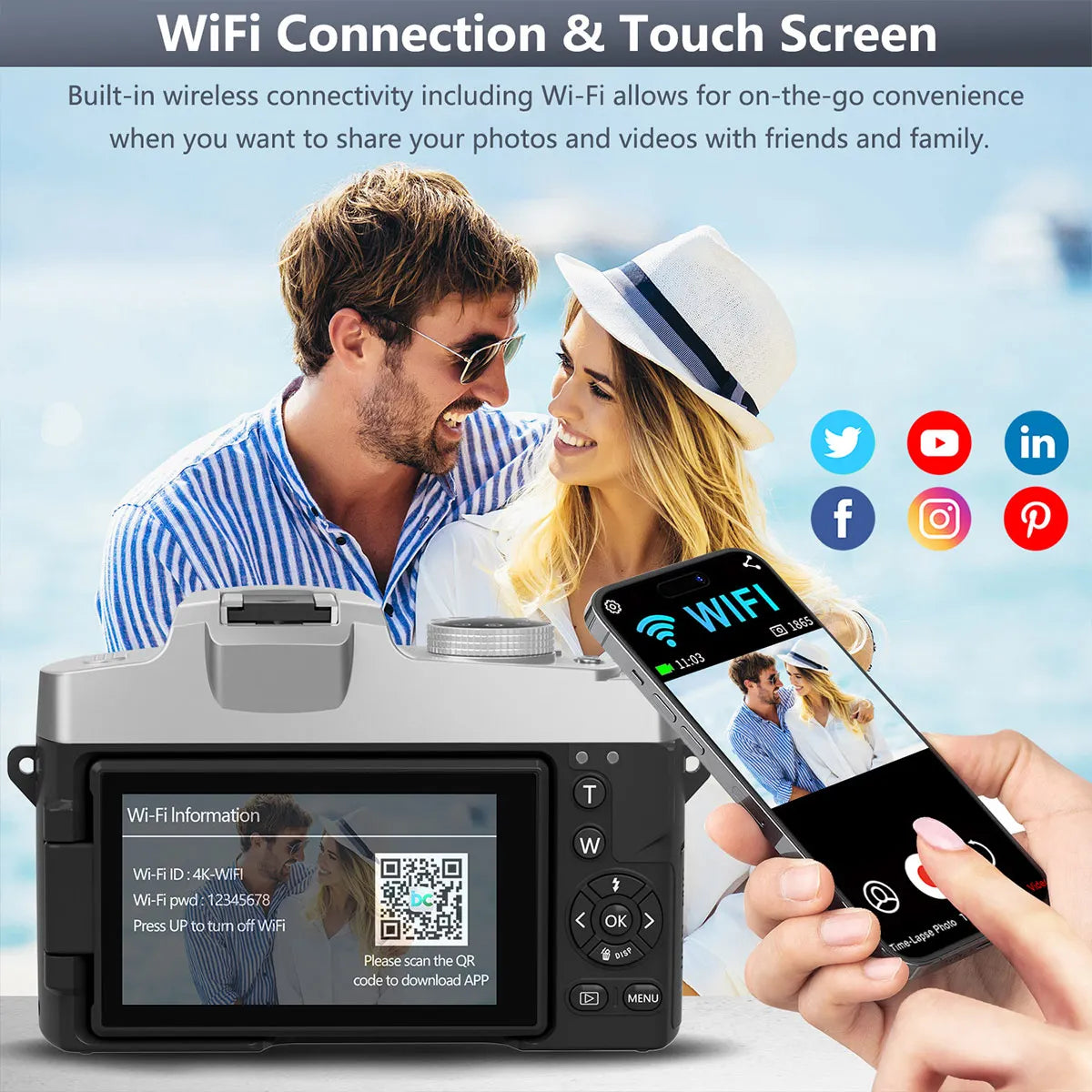75MP 4K Vlogging Camera 3Inch Touch Screen 18X Autofocus