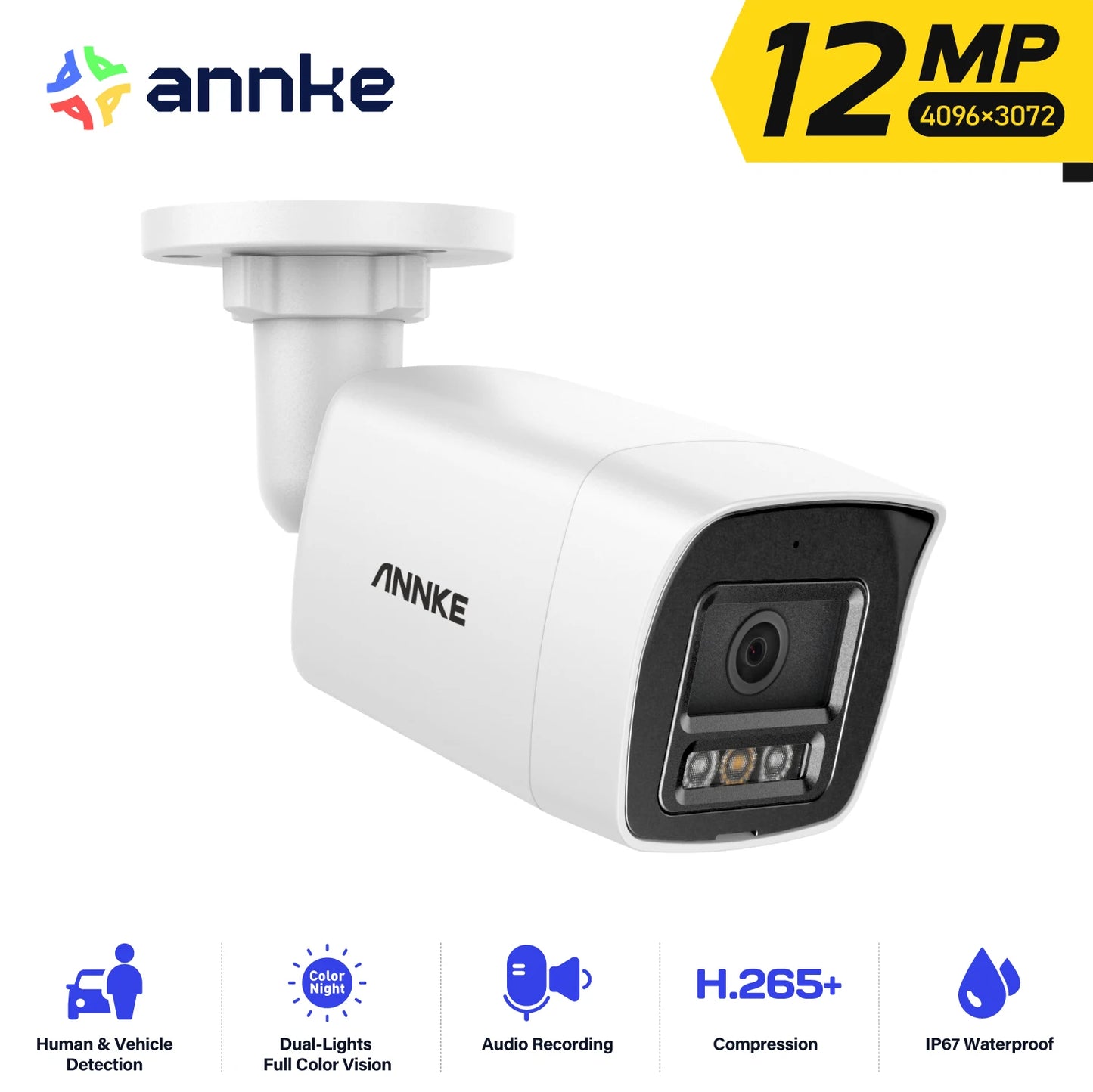 Annke 12MP Outdoor Smart Dual Light PoE Camera IP67