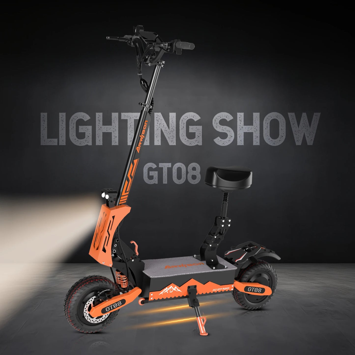 Arwibon 5600W Dual Motor Electric Scooter 46 MPH 60V 27Ah Off Road Folding Seat
