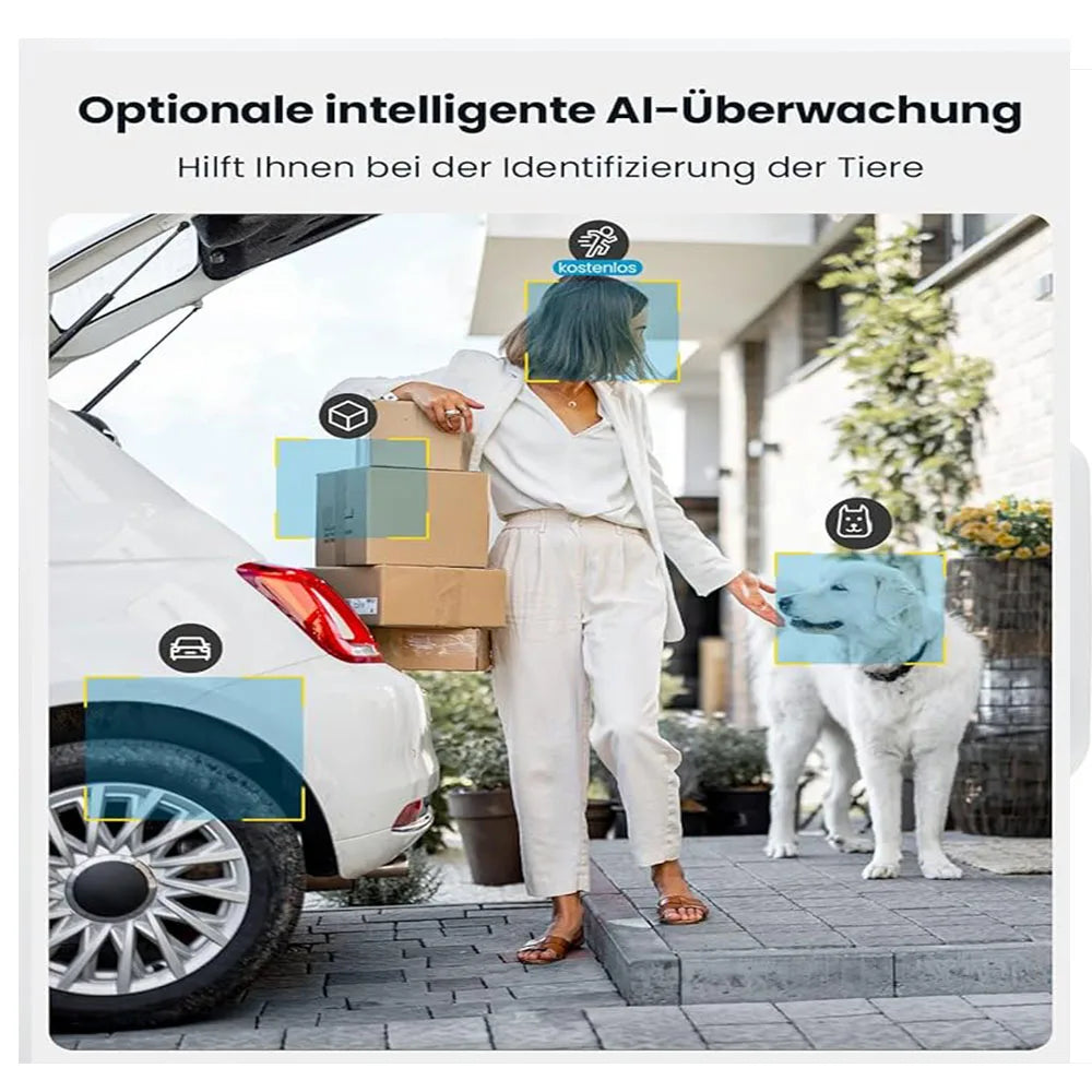 IeGeek 2K 3MP WiFi Security Camera Outdoor PTZ Battery Solar Powered